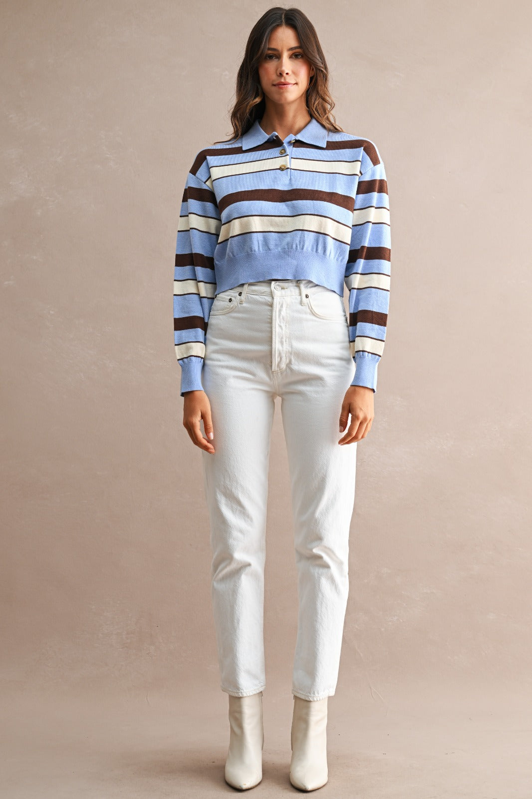 Striped Amanda polo top