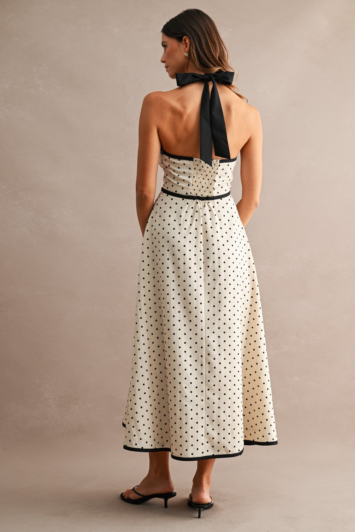 Polka dot victoria máxi dress