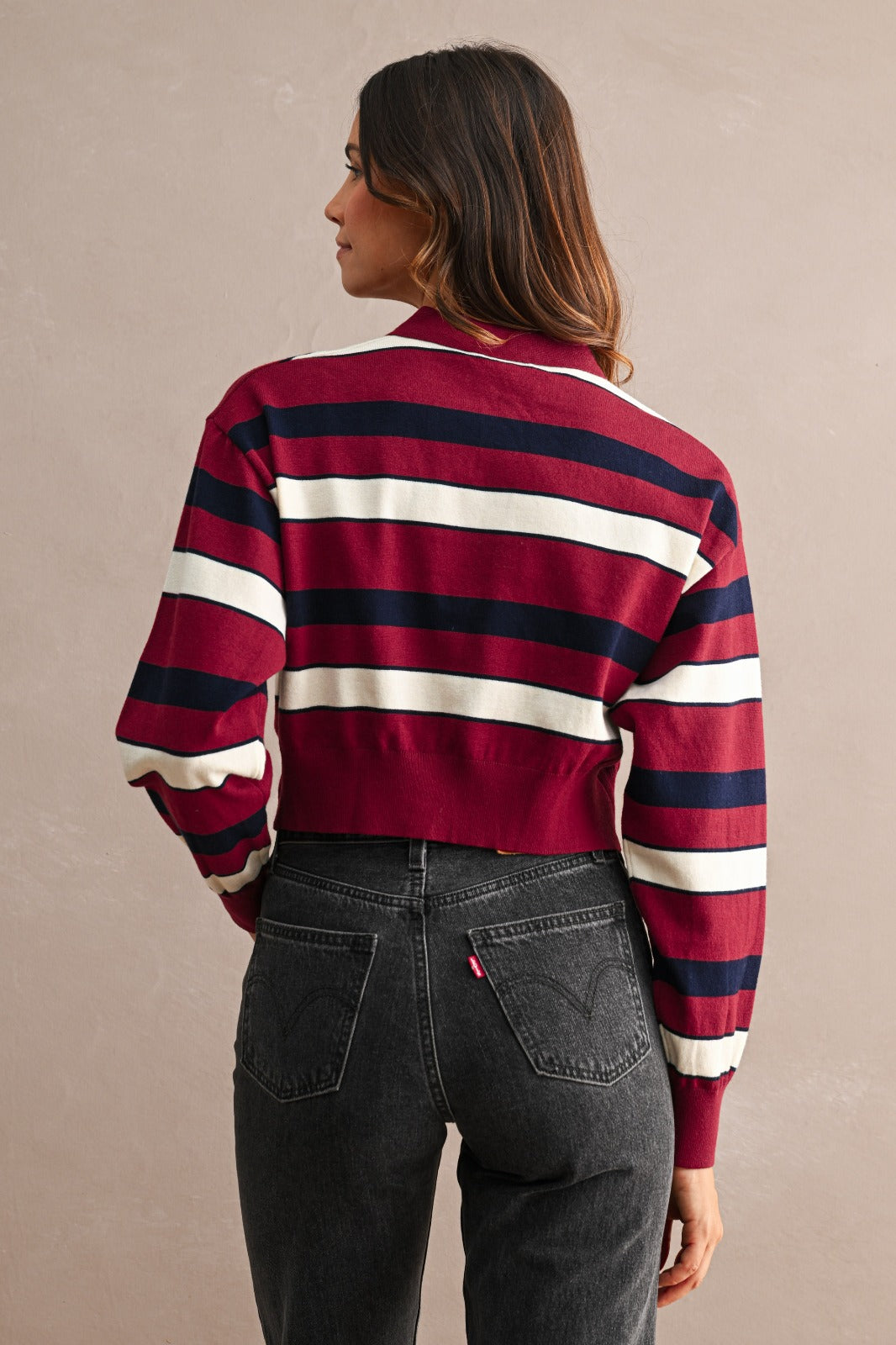 Striped Amanda polo top