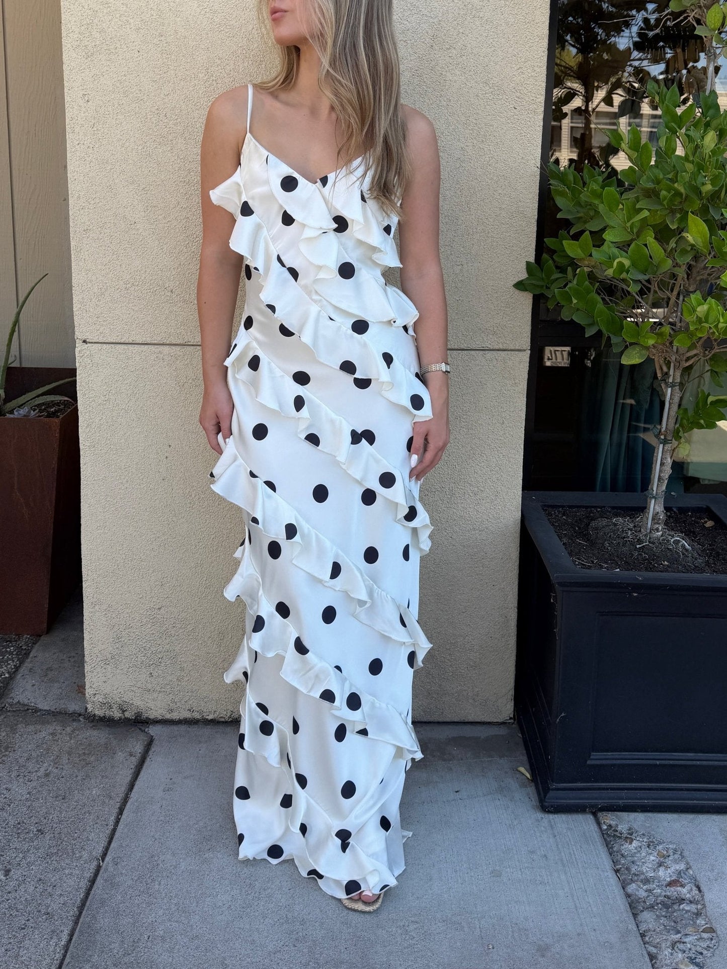 Polka dot carlota maxi dress