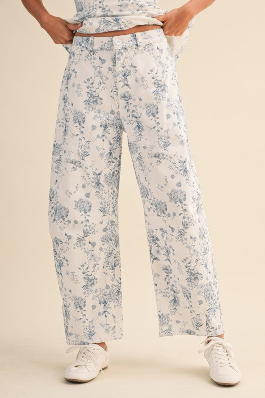 Floral baby blue Denim set