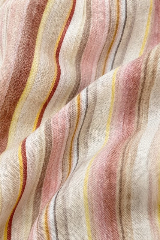 Linen Stripe wide Leg Pants