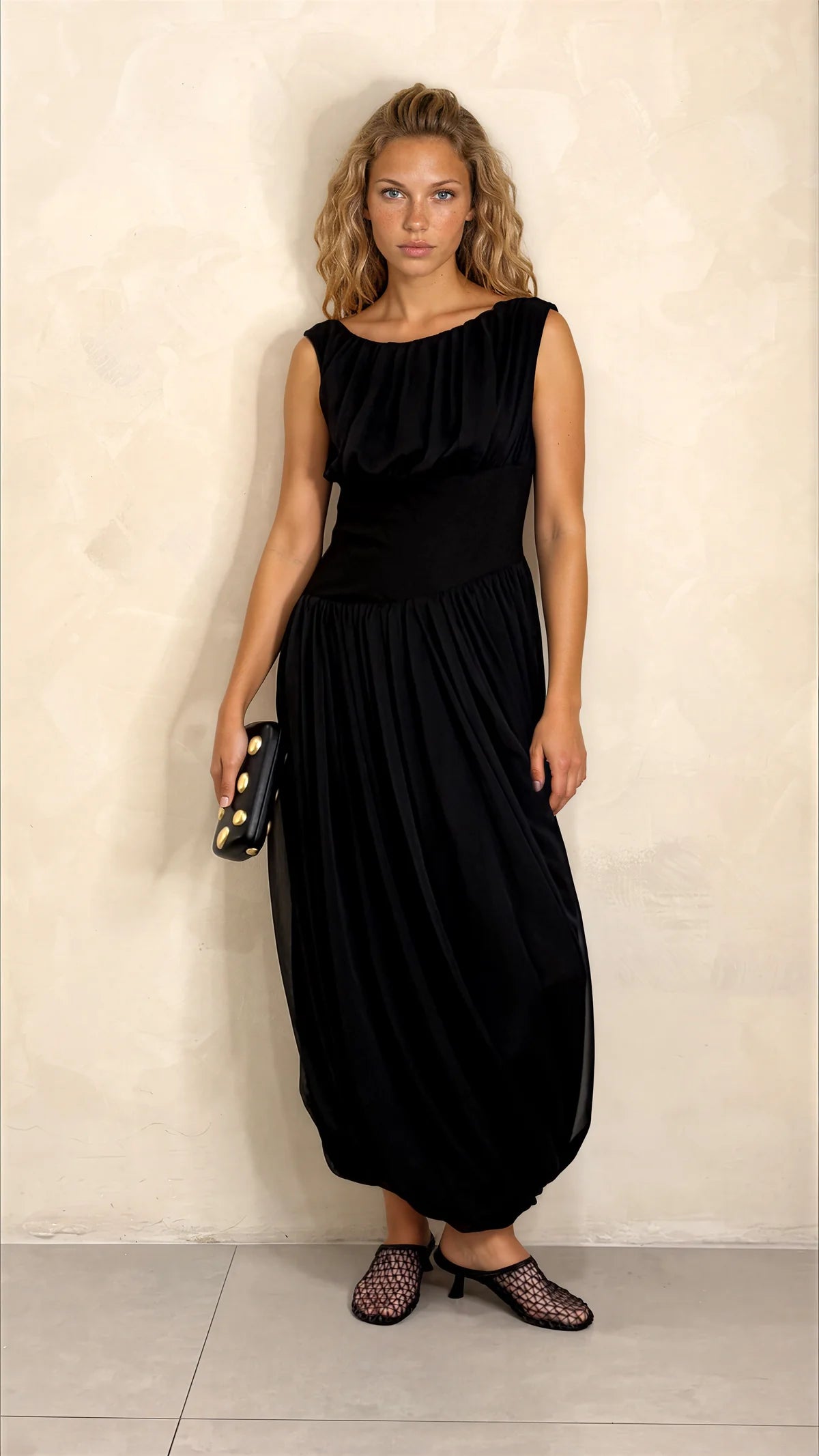 Bubble Drapped medi Dress