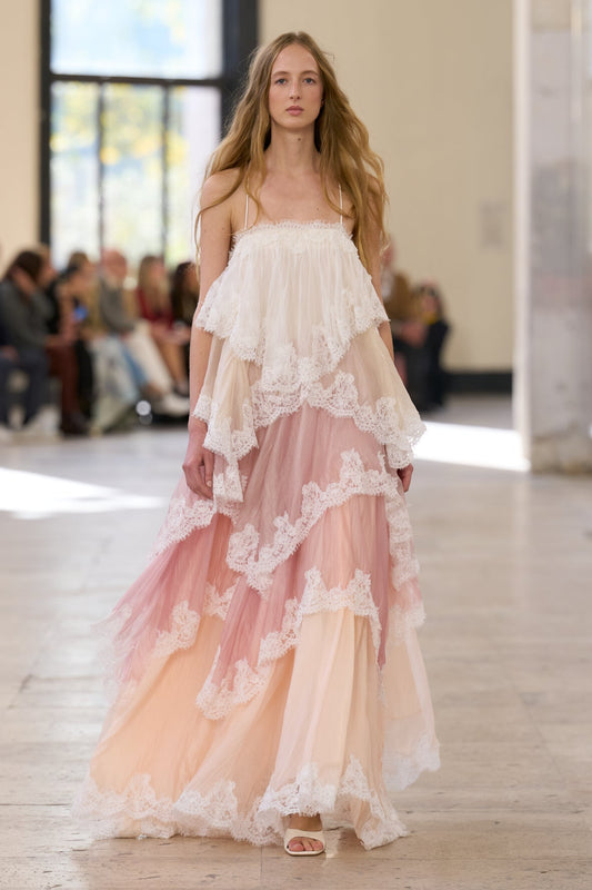 Romantic Dress with ruffles and lace