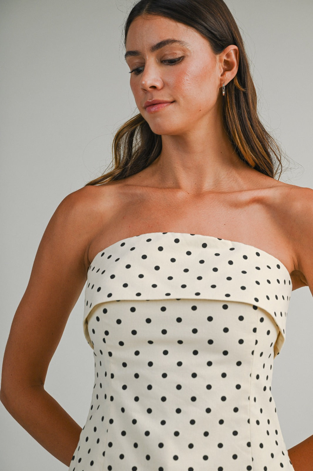 Polka dot strapless set