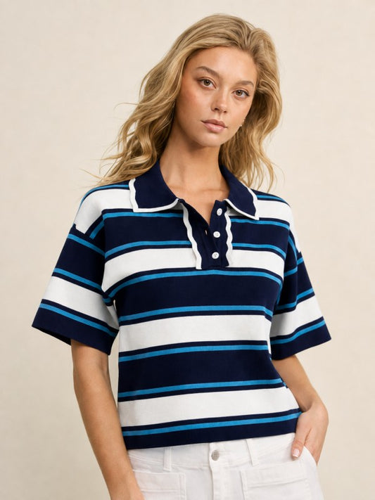 Polo striped top