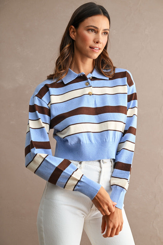 Striped Amanda polo top
