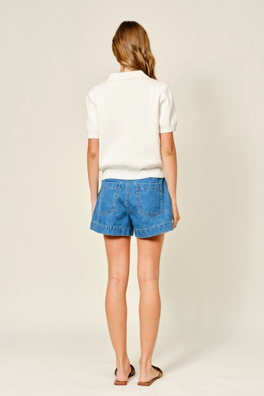 Polo Lace detail Top