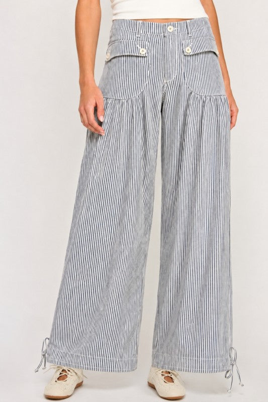 Striped Denim pants
