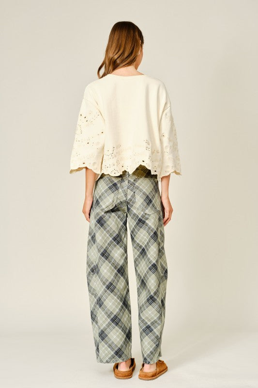 Plaid Barrel pants