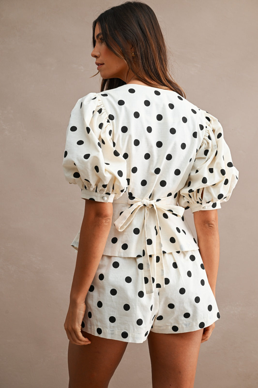 Polka dot short set